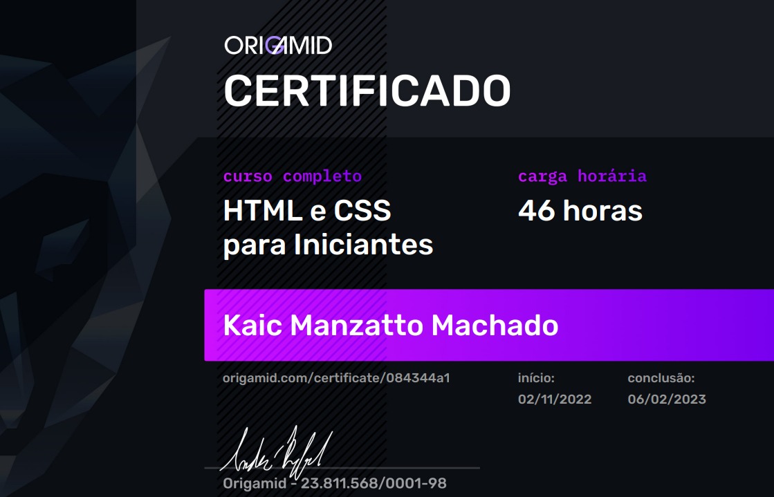 Imagem Certificado